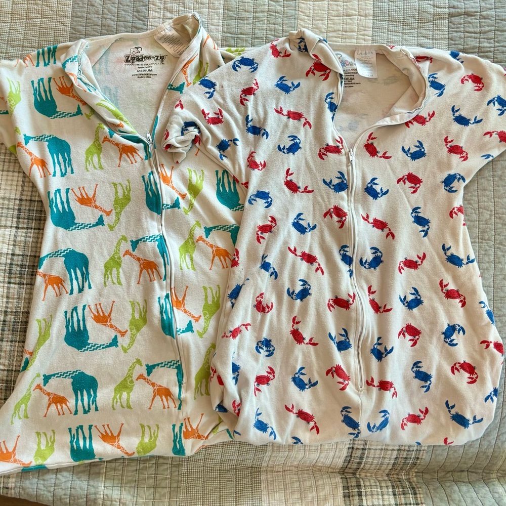 TWO Zipadee zip sleep sacks size MEDIUM